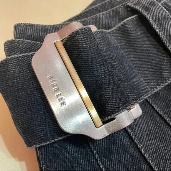 NEW! Dion Lee- Darted Denim Mini Skirt in Washed Black Size US 4 Pleated Y2K - Picture 5 of 8